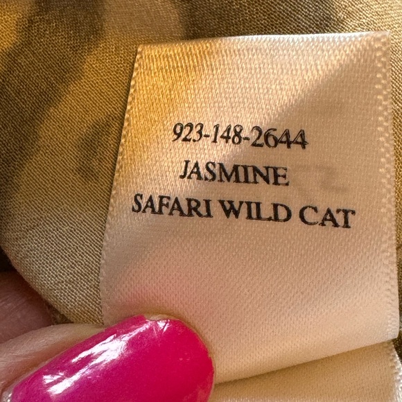 Rails Jasmine Dress Size L Safari Wild Cat Print Smocked Waist Tiered Bottom - Picture 8 of 10